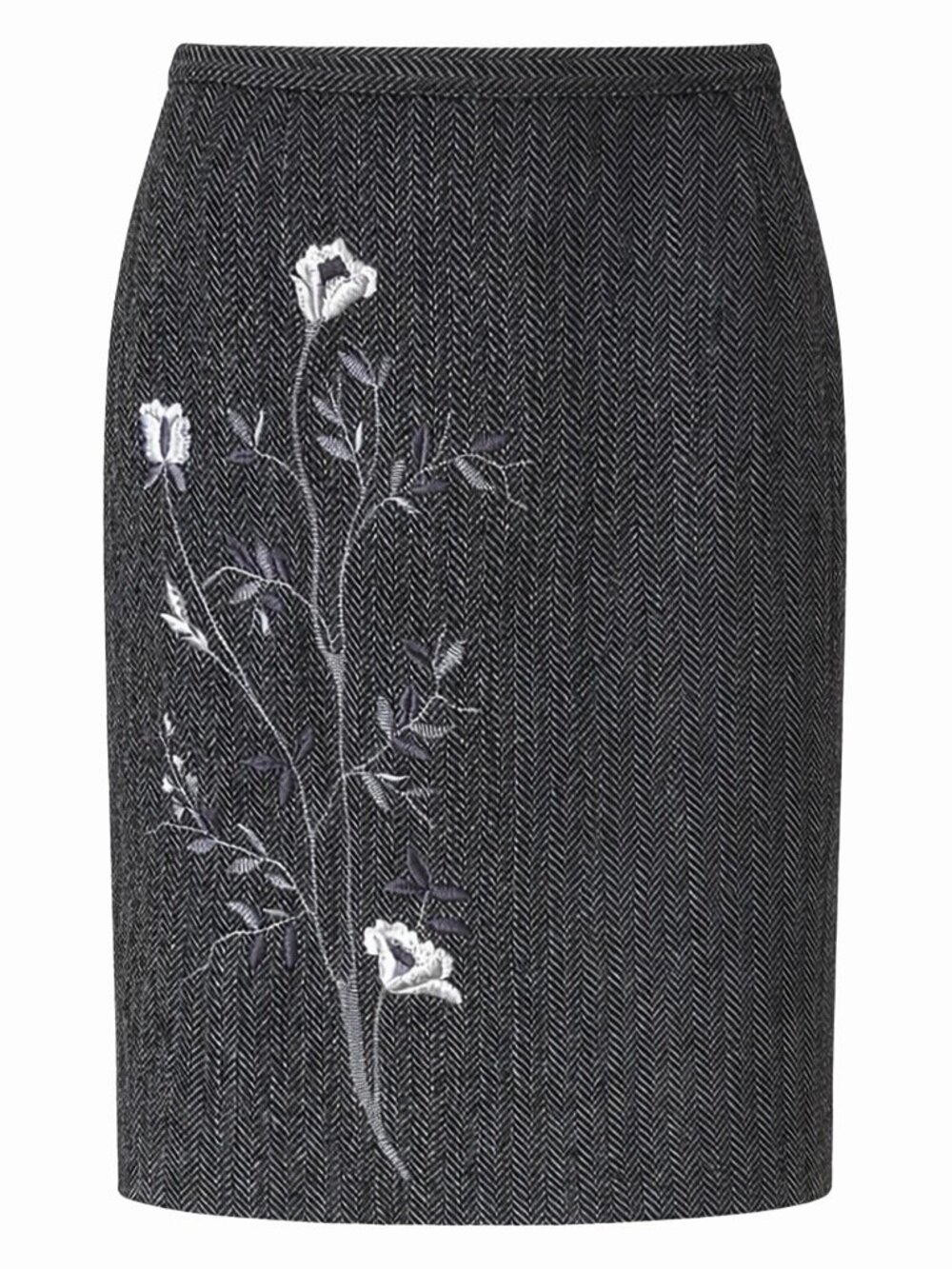 Dolce & Gabbana D&G Wool Herringbone Pencil Skirt Gray Made in Italy